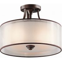 Elstead Lighting Lacey lampa podsufitowa 3x40 W brązowa-kremowa KL-LACEY-SF-MB