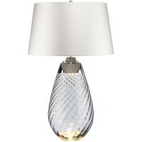 Elstead Lighting Lena lampa stołowa 1x60 W 1x7 W satyna/przydymiony LENA-TL-L-SMOKE-OWSS