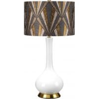 Elstead Lighting Milo lampa stołowa 1x60 W biała-postarzany mosiądz-szara-brązowa-żółta MILO-AB-TL-VOGPB