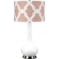 Elstead Lighting Milo lampa stołowa 1x60 W biała-polerowany nikiel-beżowa MILO-PN-TL-OVTH