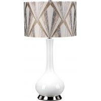 Elstead Lighting Milo lampa stołowa 1x60 W biała-szara-polerowany nikiel-brązowa MILO-PN-TL-VOGSC