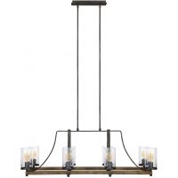 Quintiesse Angelo lampa wisząca 8x60 W ciemne żelazo/postarzane drewno dębowe QN-ANGELO8-ISLE