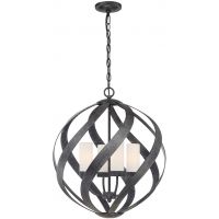 Quintiesse Blacksmith lampa wisząca 4x40 W stara czerń/opal  QN-BLACKSMITH-4P-OBK