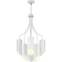 Elstead Lighting Quinto lampa wisząca 6x8 W biała-postarzany mosiądz QUINTO6-WAB