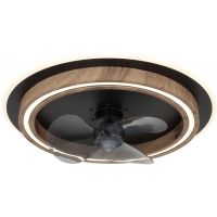 Globo Lighting Cirilla lampa podsufitowa z wentylatorem 1x32 W czarna-drewno 03655