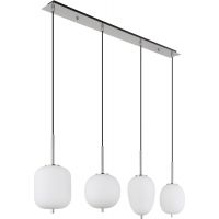 Globo Lighting Blacky I lampa wisząca 4x40W nikiel mat/szkło opalizowane 15345-4NO