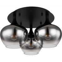 Globo Lighting Maxy lampa podsufitowa 3x40W czarny mat/szkło dymione 15548-3D