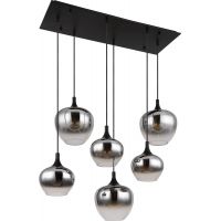 Globo Lighting Maxy lampa wisząca 6x40W czarny mat/szkło dymione 15548-6H