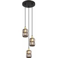 Globo Lighting Wolli lampa wisząca 3x40W czarny mat/kryształ 15761-3B