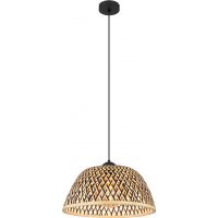 Globo Lighting Colly lampa wisząca 1x40W czarny/naturalny bambus 15767H1