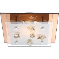 Globo Lighting Ayana lampa podsufitowa 1x40W złoty/szkło opalizowane 40412