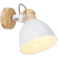 Globo Lighting Wiho kinkiet 1x40W biały/drewno 54018-1