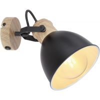 Globo Lighting Wiho kinkiet 1x40W czarny/drewno 54018-1S