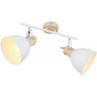 Globo Lighting Wiho lampa podsufitowa 2x40W biały/drewno 54018-2