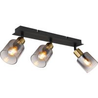 Globo Lighting Hollys lampa podsufitowa 3x40W czarny mat/złoty/przydymiony 54310-3