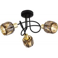 Globo Lighting Indiana lampa podsufitowa 3x40W czarny mat/złoty/przydymiony 54357-3B