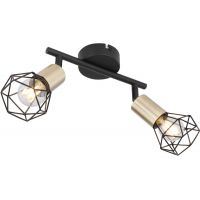 Globo Lighting Xara I lampa podsufitowa 2x40W czarny/mosiądz 54802S-2AB