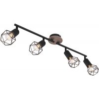 Globo Lighting Xara I lampa podsufitowa 4x40W czarna/drewno 54802S-4H