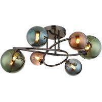 Globo Lighting Riha lampa wisząca 6x3,5 W zielona-przydymiona-niebieska-szary/popielaty 56142-6D