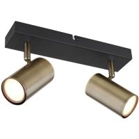 Globo Lighting Robby lampa podsufitowa 2x35 W czarna-mosiądz 57911-2M
