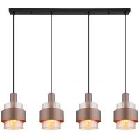 Globo Lighting Milley lampa wisząca 4x60 W bursztynowa 15560-4HA