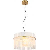Globo Lighting Gorley lampa wisząca 1x60 W biała-przezroczysta-złota 15698HM