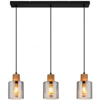 Globo Lighting Aleidis lampa wisząca 3x25 W czarna/przydymiona 15768-3