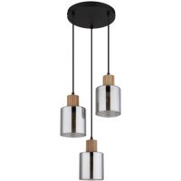 Globo Lighting Aleidis lampa wisząca 3x25 W czarna-przydymiona 15768-3H