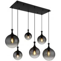 Globo Lighting Dalton lampa wisząca 6x10 W czarna-przydymiona 15885-6H