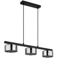 Globo Lighting Higgins lampa wisząca 3x6 W czarna/przydymiona 16055-3HS