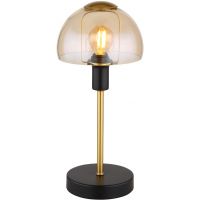 Globo Lighting Kokkini lampa stołowa 1x25 W czarna-bursztynowa 21914A