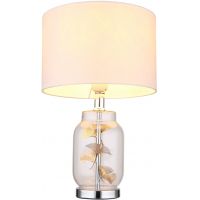 Globo Lighting Ginko lampa stołowa 1x40 W biała-przezroczysta-chrom 24141C