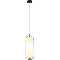 Italux Lupus lampa wisząca 2x25 W czarna-brązowa PND-3965-2-BRO