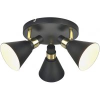 Italux Biagio lampa podsufitowa 3x40 W biała-czarna-złota MB-H16079CK-3