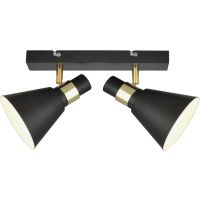 Italux Biagio kinkiet 2x40 W biały-czarny-złoty MB-H16079M-2