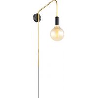 Italux Malene kinkiet 1x40 W czarny-złoty MBM3386/1 BK+GD