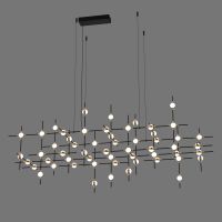 Italux Provenza lampa wisząca 132 W czarna-złota MD18001067-55A BG