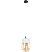 Italux Molina lampa wisząca 1x40 W biała-czarna-bursztynowa MDM-2377/1 W+AMB