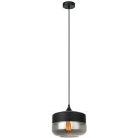 Italux Molina lampa wisząca 1x40 W czarna-przydymiona MDM-2380/1 BK+SG