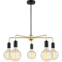 Italux Malene lampa wisząca 5x40 W czarna-złota MDM3386/5 BK+GD