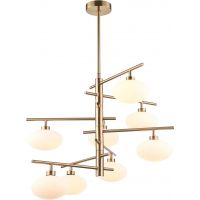 Italux Fiorenzo lampa wisząca 8x25 W biała-mosiądz MDM3661-8 BRO+W