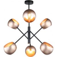 Italux Cavazza lampa podsufitowa 6x60 W czarna MDM-3690/6 BK+GD