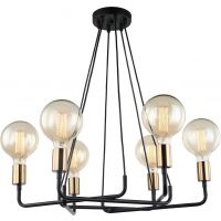 Italux Betty lampa wisząca 6x40 W czarna-brązowa MDM-3901/6 BK+BRO