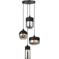 Italux Molina lampa wisząca 4x40 W czarna-przydymiona MDM-4364/4 BK+SG