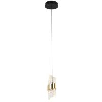 Italux Tonga lampa wisząca 1x8 W czarna PND-26374-1-8W-3K-BK-GD