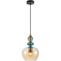 Italux Busco lampa wisząca 1x40 W czarna-złota PND-30263-1A-BRO-AMB