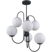 Italux Gela lampa wisząca 6x5 W biała-czarna PND-5500-6-BK