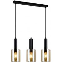 Italux Sardo lampa wisząca 1x40 W czarna-bursztynowa PND-5581-3-BK+AMB