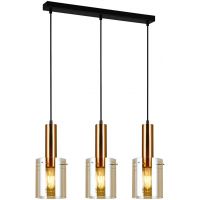 Italux Sardo lampa wisząca 1x40 W mosiądz-bursztynowa PND-5581-3-BRO+AMB