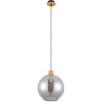 Italux Potan lampa wisząca 1x25 W czarna-drewno PND-67497-WO-SG